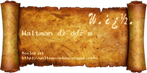 Waltman Ádám névjegykártya